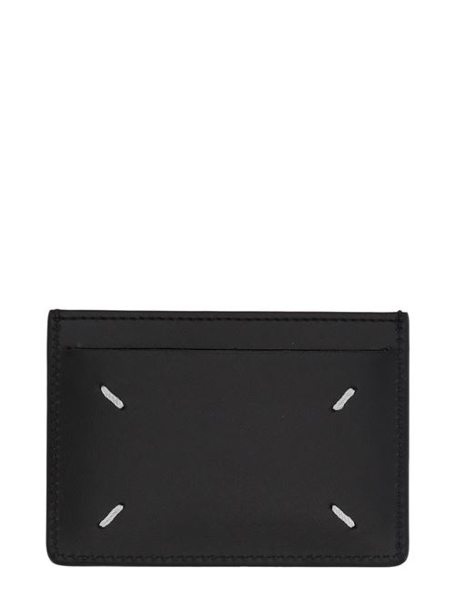 Black calf leather four-stitch logo cardholder MAISON MARGIELA | SA1VX0007P4745T8013